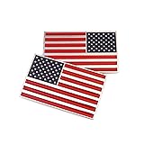 3D American Flag Metal Car Sticker, 3.15" x 2" USA