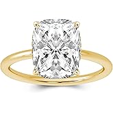 Effinny 2.5/3.5ct Elongated Cushion Cut Moissanite Engagement Ring,Genuine D Color VVS1 Clarity,925 Sterling Silver Solitaire Promise Ring for Wedding,Daily,Travel,Party