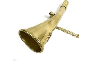 The Ventiano Small Brass Hunting Bugle Horn with Chain - Tune to D