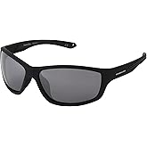 Panama Jack Men's Polarized Floating Silver Flash Wrap Sunglasses, Black, 63