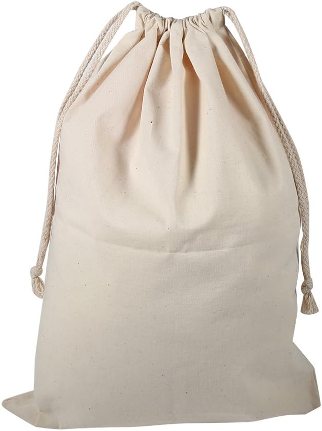 Haofy Reusable Produce Cotton Stuff Bags Washable, Organic Cotton Drawstring Storage Bags for Packing Snack/Lunch
