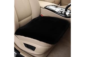 ACDIAC Winter Soft Warm Faux Rabbit Fur car seat Cushion,Universal fit Plush Front and Back Fuzzy car seat Pads Cushion Cover Protector - 1pcs (Front seat 1pcs,Black)
