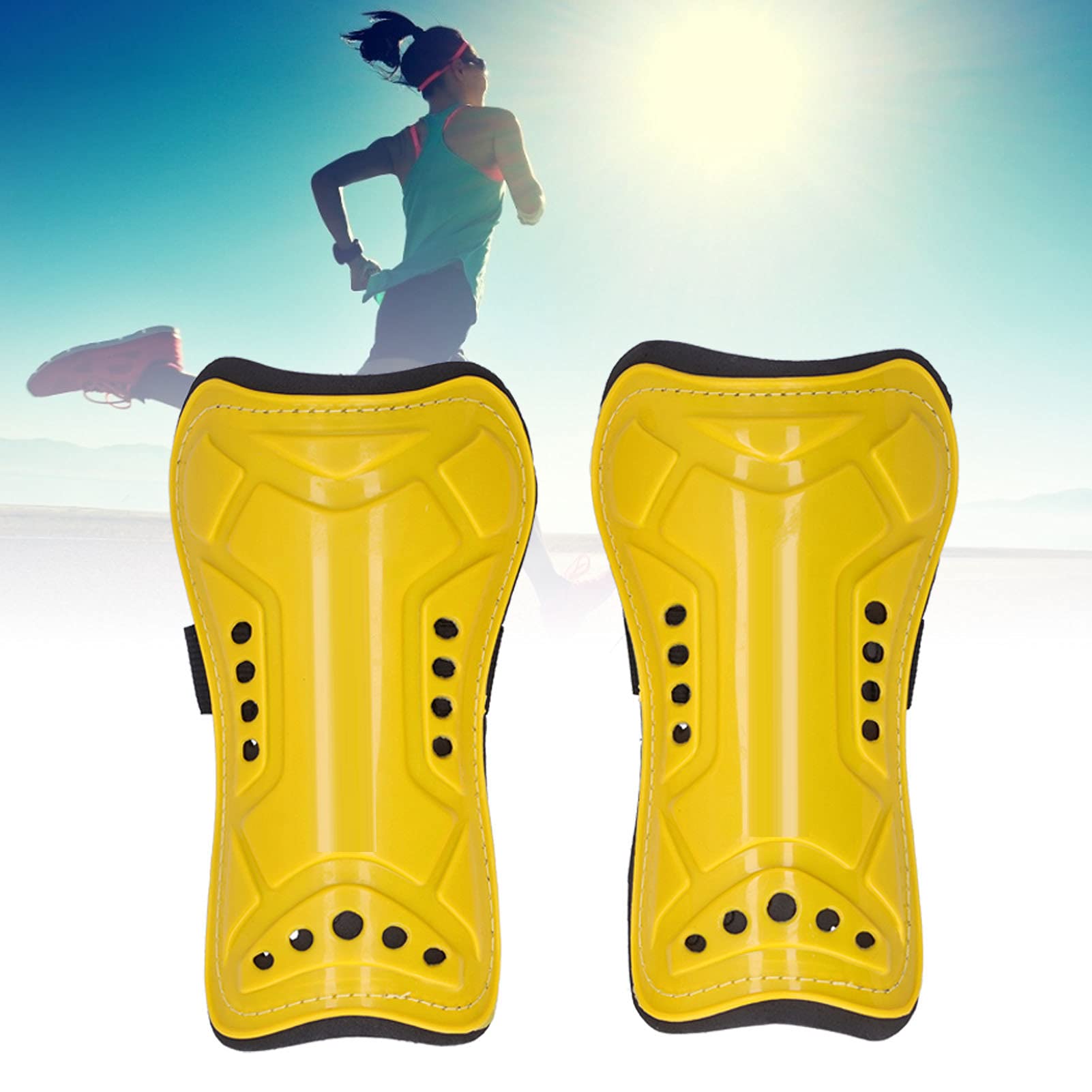 SALALIS Football Shin Pads, Simple To Use Adult Leg Guard Sturdy Material for Football Games(yellow)
