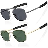 LianSan 2 Packs Premium Aviator Bifocal Reading Sunglasses for Men Women - Retro Sun Readers UV Protection Outdoor Cheaters(Gold&Gunmetal,2.00x)