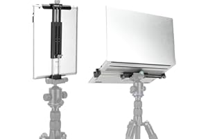 koolehaoda Aluminum iPad Tripod Holder Mount Adapter w 2 Acra Dovetail Mounts, 1/4" Screw & Cold Shoe (5.4” to 13”) Adjustabl