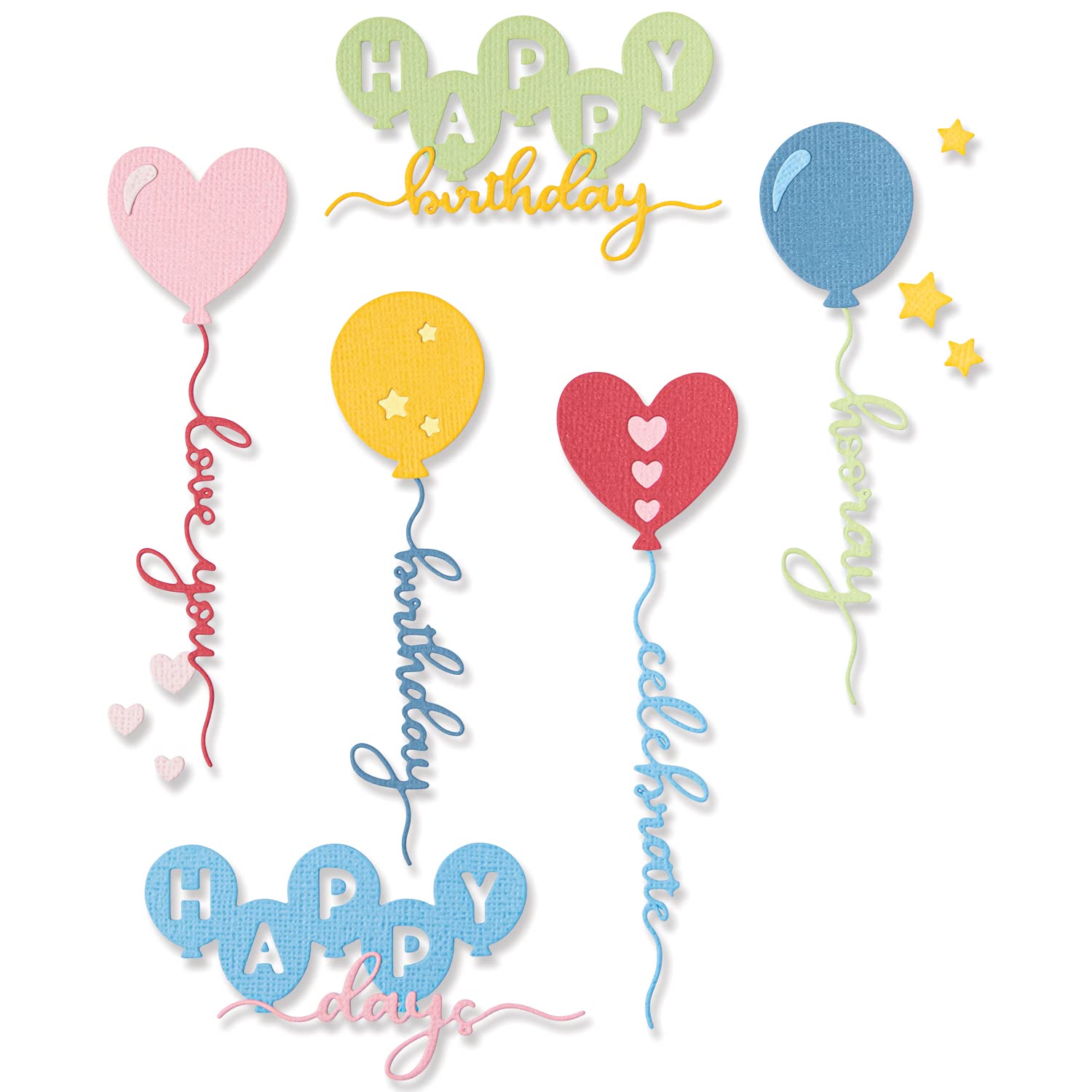 Sizzix Thinlits Die Set 11PK Balloon Occasions by Olivia Rose, Grey, One Size