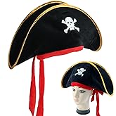 LKQBBSZ Halloween Pirate Costume Party Hats Bulk Skull Print Caps for Cosplay Nautical Themed Party