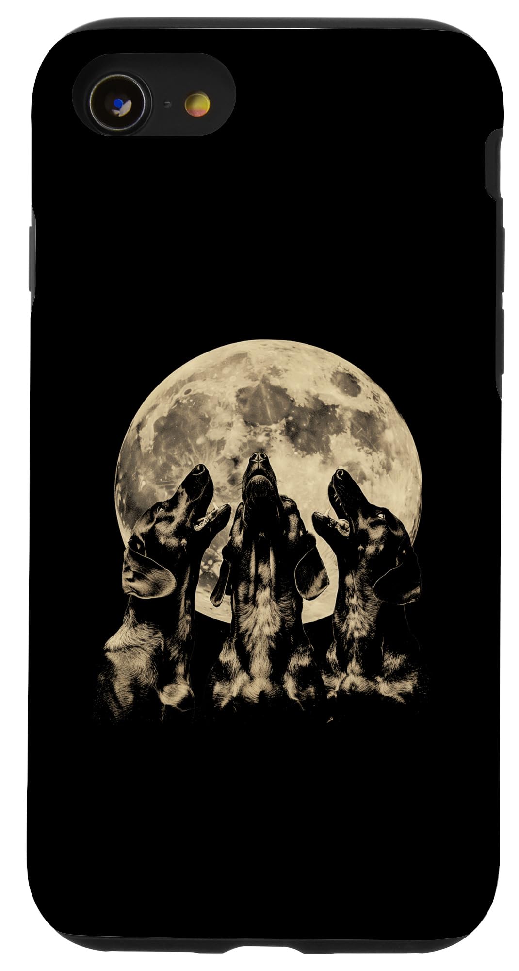 iPhone SE (2020) / 7 / 8 Dachshund Dog Howling Moon Case