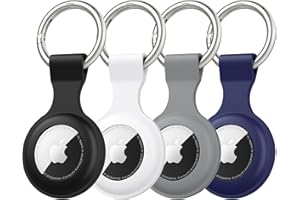 Meliya 4 Pack AirTag Holder for AirTag, Anti-Scratch Silicone Protective Case Keychain Accessories for Wallet, Dog Collar, Lu