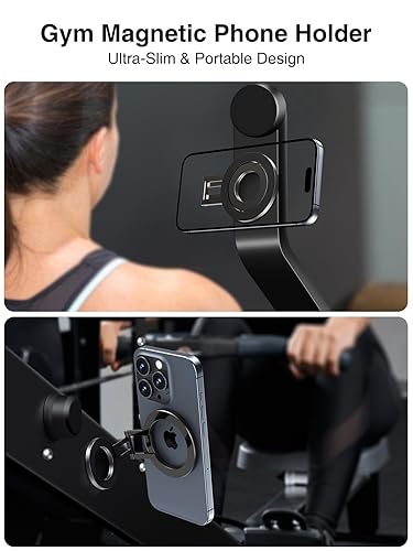 Dual Magnetic Foldable Phone Stand for Desk Gym, for Magsafe