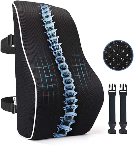 Amazon Com Promic Memory Foam Lumbar Support Back Cushion W