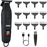 IWEEL Beard Trimmer for Men Professional Hair Trimmer for Men Hair Clippers Eletric Razor Shavers Zero Gapped T Blade Edgers Liners Cordless Rechargeable Mustache Grooming Kit for Body