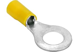 Conext Link RTV-516Y25 Vinyl Ring Terminal 25 Pack (5/16" Stud, Yellow 12-10 Gauge)