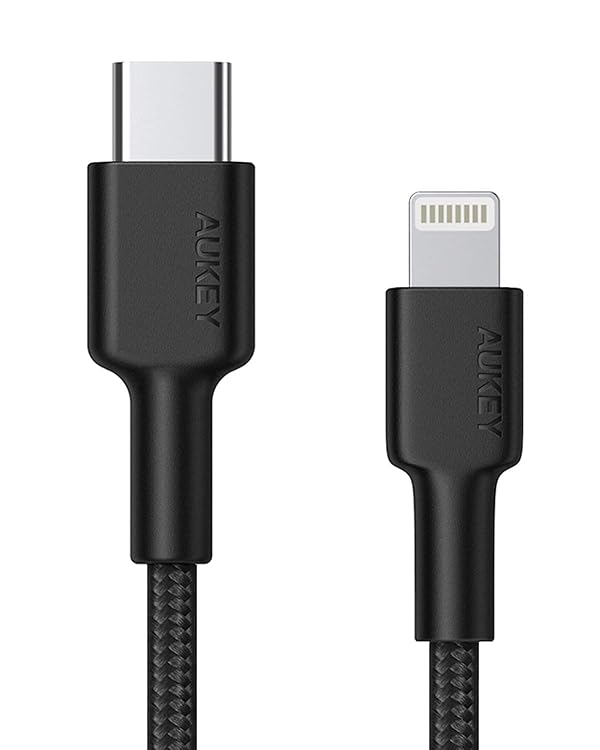 AUKEY USB C to Lightning Cable 3.6ft (Apple MFi Certified) Nylon Power