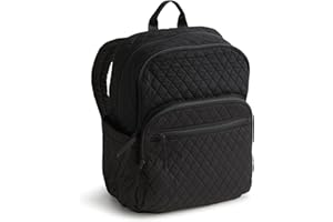 Vera Bradley Women's Premium Cotton Large Bancroft Backpack, Moonless Night, One Size