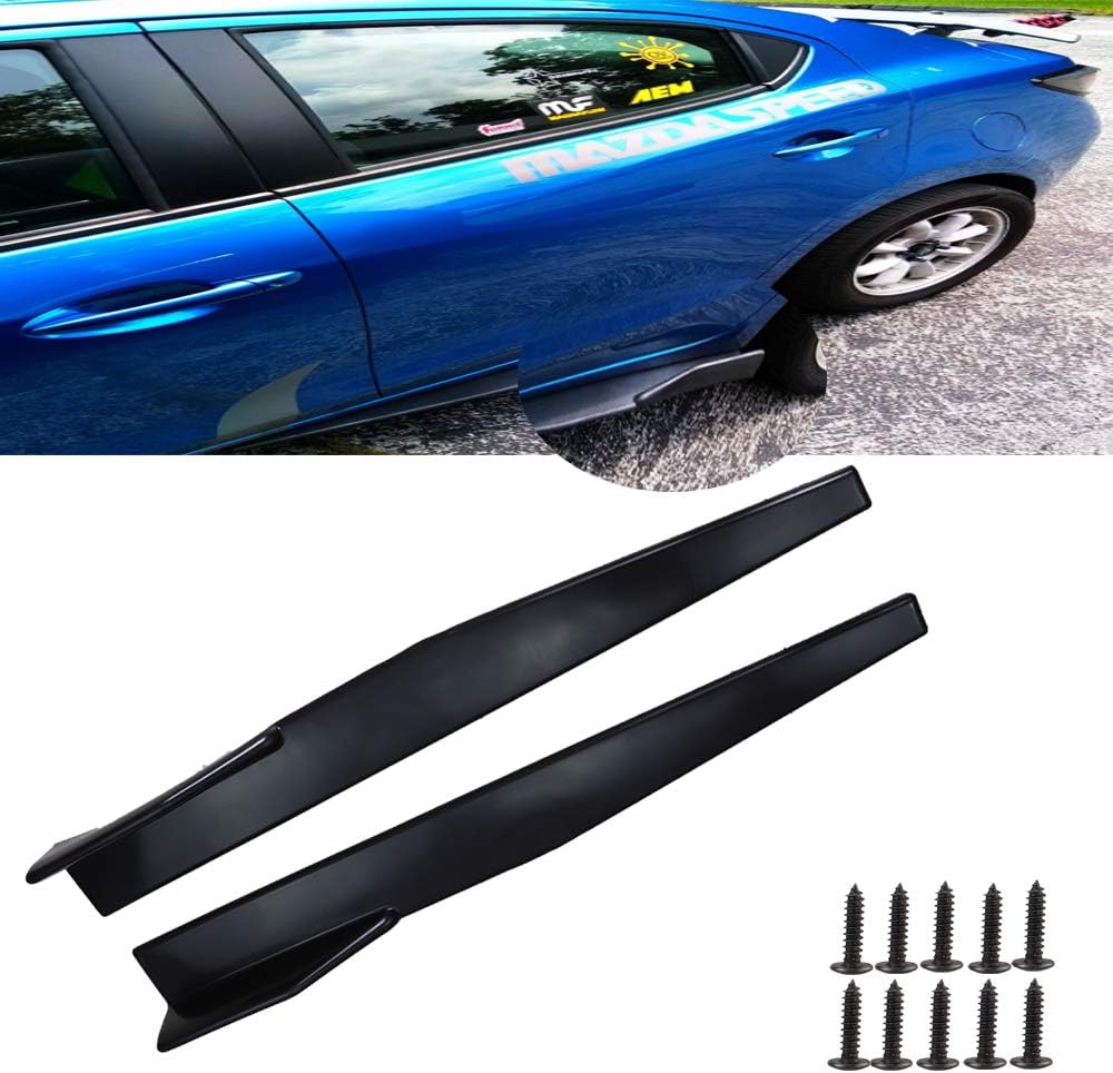 Universal Car Side Skirts Rear Sideskirt Diffuser Extensions Splitters Lip Winglet Body Kit Wings Canard Trim 1 Pair Black 45cm/86cm (860mm Black)