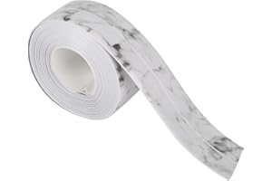 EVERDIJ Caulk Tape Sealant Strip, Self Adhesive Caulk Tape Sealant Strip, 16.4/32.8Ft PVC Waterproof Sealing Tape for Kitchen Bathtub Countertop Bathroom Toilet Sink Wall Corner (32.8FT White Marble)