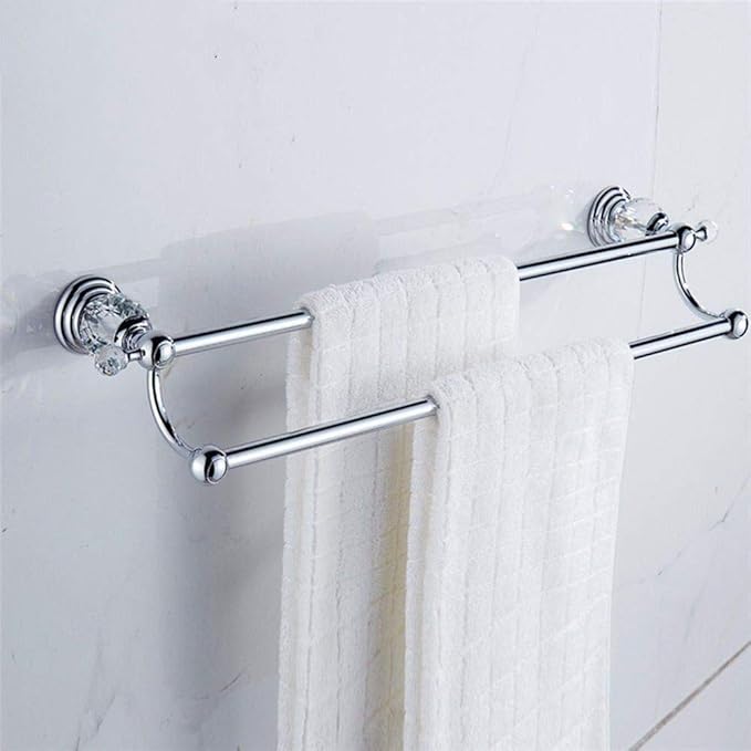 ZHANGYY Towel Rack Double Towel Rack Towel Rack Made of Silver Bathroom Accessories Amazon.co