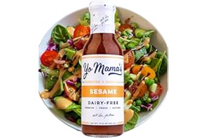 YO MAMA’S FOODS Yo Mama's Foods Gourmet Natural Asian Sesame Dressing and Marinade - Pack of (2) - Large Bottles, Low Carb, Low Sodium, and Vegan!