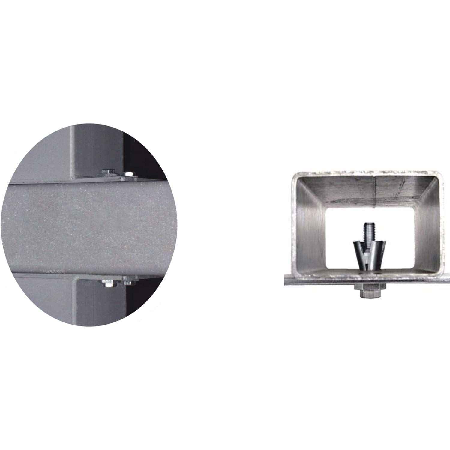 BOXBOLT BQ2Z12 Hollow Profile Fixing Galvanised Steel for Steel Construction, Silver