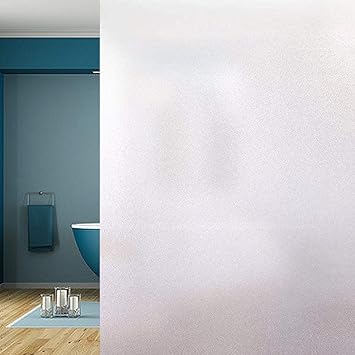 Funlifly Fensterfolie Selbsthaftende Milchglasfolie Blickdichte Sichtschutzfolie Statisch Haftend Anti-UV für Büro Wohnzimmer Schlafzimmer Matt 90 x 200 cm