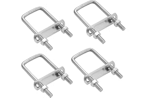 CDOKY Square U-Bolt, Stainless Steel Square Bend U Bolts with Nuts and Frame Plate for Automobiles Trailer, Ski Boat, or Sailboat Trailer, 2" W x 4.3 L,M10*50 * 120