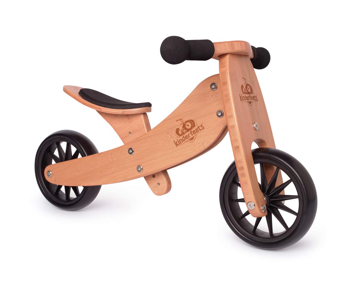 Kinderfeets TinyTot 2-in-1 Wooden Balance Bike and Tricycle - Convert from Bike to Trike | Riding Balance Toy for Kids and Toddlers | 12-24 Months