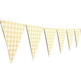 Yellow Gingham Flag Banner - Baby Shower Party Decorations,Gingham Pennant Flags,Nursery Decor Bunting,Gender Reveal Banner(yellow)