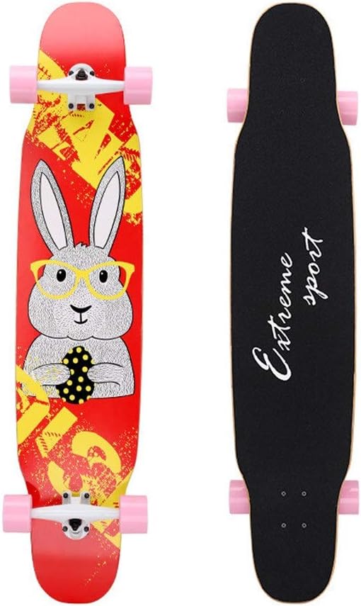 Jajx Longboards for Teens Cruiser Skateboard Longboard Skateboard 200KG Strong 8 Ply Maple Complete Skateboard Designed for Kids and Adults (Color : 04, Size : 118x17cm)