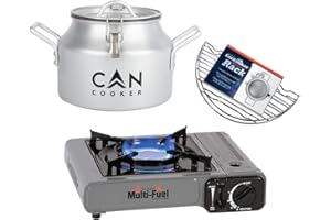 CanCooker Junior Multi-Fuel Burner & Rack Kit | Portable Food Steamer for Camping, RVs, On the go & Home Cooking | Includes Steamer, Lid, and Carry-on Bag