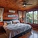 Prominence Home 41110-01 Balsam Creek Lodge Ceiling Fan, 3-Light, Faux Leather Lamp Shades, 52 Inch, Matte Black