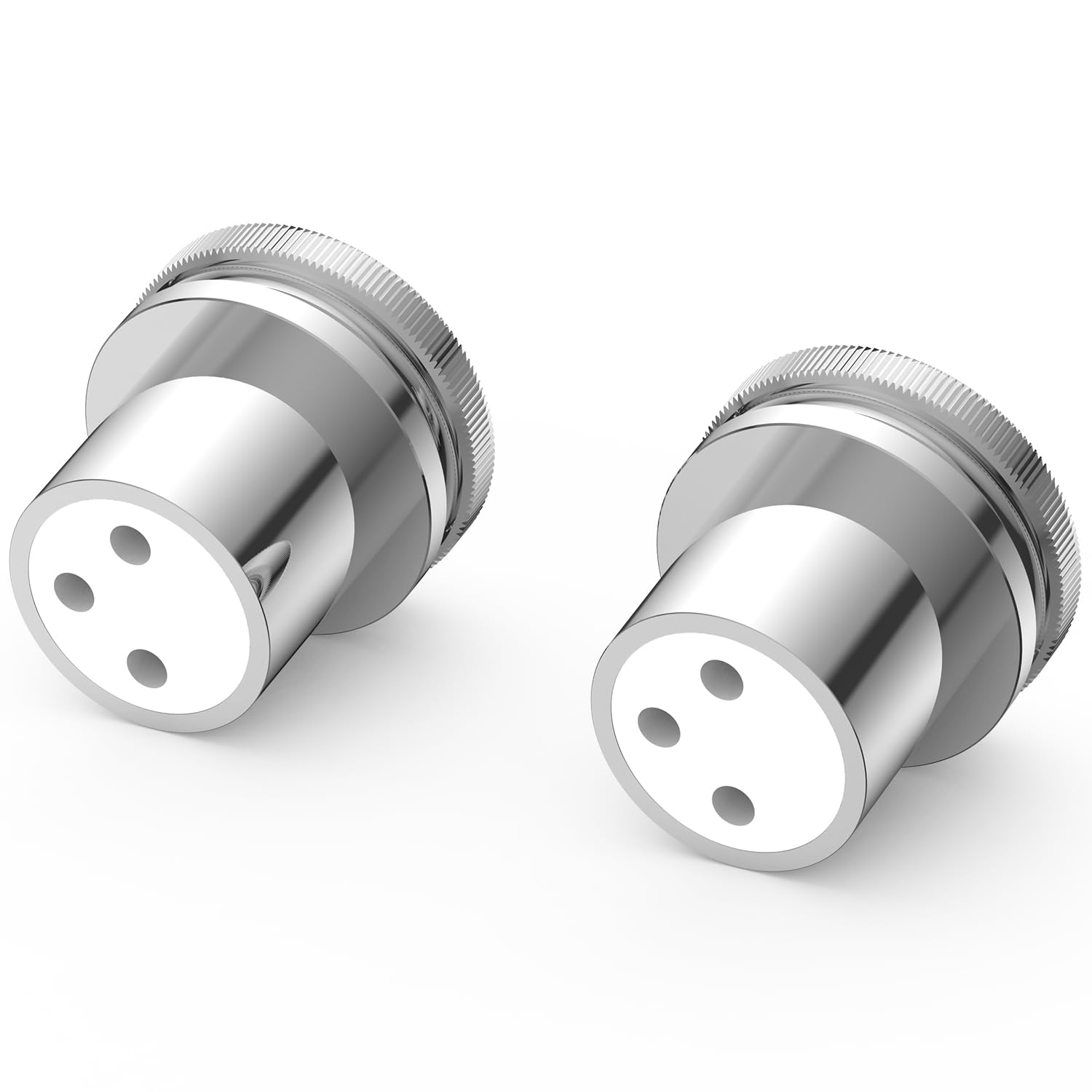 Tertullus 2 Pcs XLR Female Dust Cap Female Brass Rhodium Plated Noise Stopper Caps Shielding Caps Dust Proof Protector(XLR Female Plug Caps, Rhodium Plated) — image 1