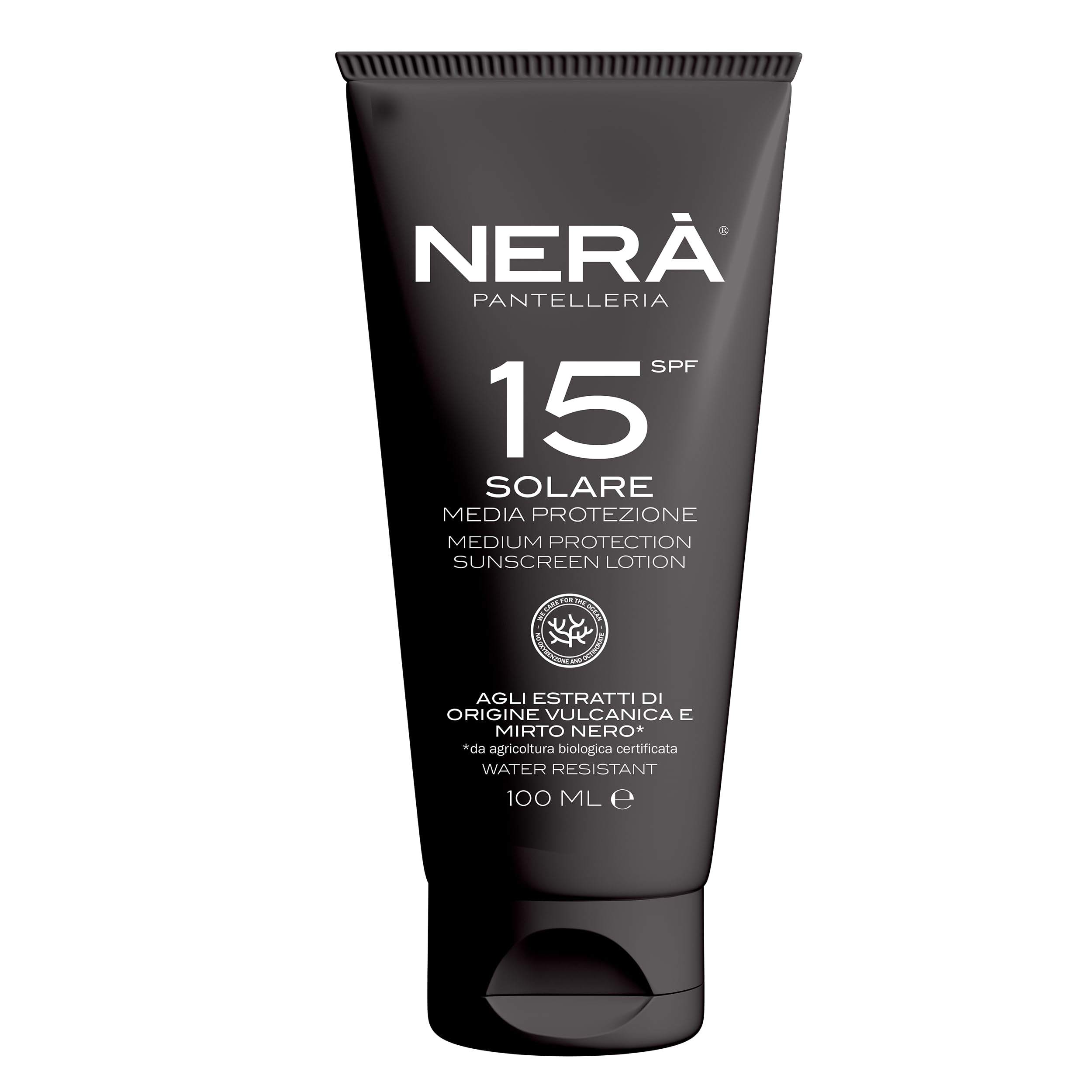 NERA Pantelleria SunShield SPF 15 Emollient Sun Protection Lotion 100ml: Medium Protection, Water-Resistant, Nourishing, Vitamin Enriched, Anti-Aging. Complete UVA/UVB Defense Sunscreen Lotion