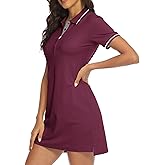 YSENTO Women Tennis Dress Short Sleeve UPF 50+ Activewear Athletic Polo Golf Dresses