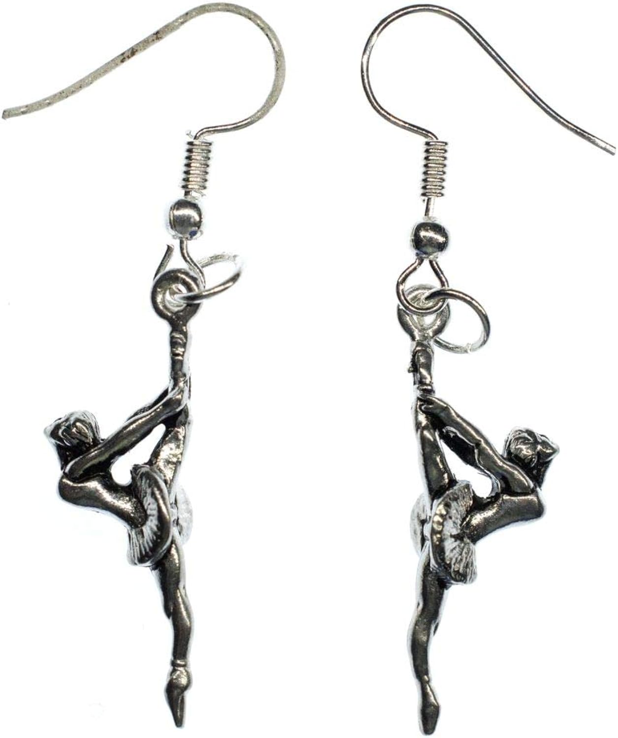 Ballerina Earrings Miniblings Ballet Dancer Dance Tutu Silver Plated, 25mm