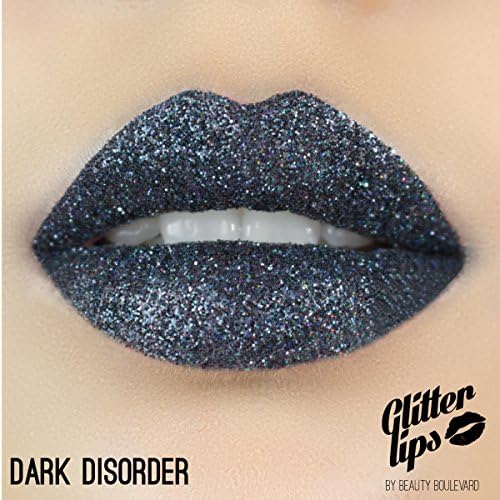 Glitter Lips by Beauty Boulevard - The #1 exclusive long lasting Premium Glitter Lip Product (Dark Disorder)