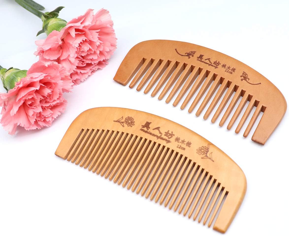 Handmade Wooden Hair Comb for Curly Wide Toothed Wooden Comb Anti Static and Barrier Free Hand Brushing Beard Hair Suitable for Women Male Static Natural Wood Sandalwood Comb (15cm) - Image 3