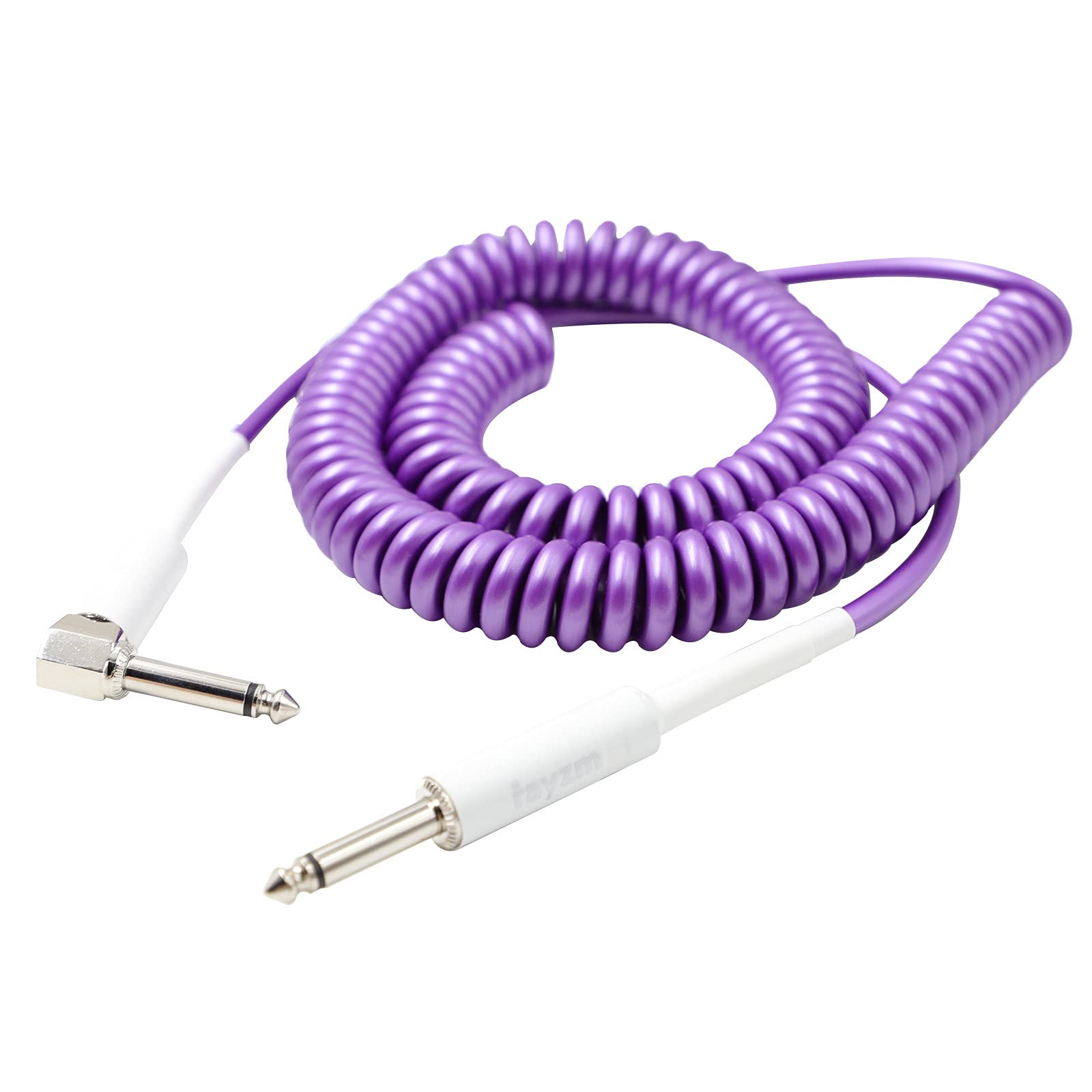 Photo 1 of Rayzm Curly Instrument Cable, 2 Meters Coiled Chord, Right Angle to Straight Spiral Lead for Guitar/Bass