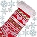 Dosoni Women's Winter Fuzzy Slipper Socks Non Slip Soft Cozy Fleece Lining Knit Thick Warm Christmas Socks (Red)