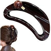 Wenlly 4.72 inch fashion crescent moon hair claw clip, hair jaw clip, non slip shark hair clamp barrette, hair accessories, 1 piece