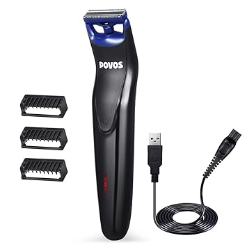 Electric Body Hair Trimmer Povos Waterproof Usb Rechargeable
