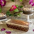 Pastry Chef's Boutique Rectangular Paper Loaf Pan Molds Medium Size with Lids - 7''x3''x2'' - 12pcs