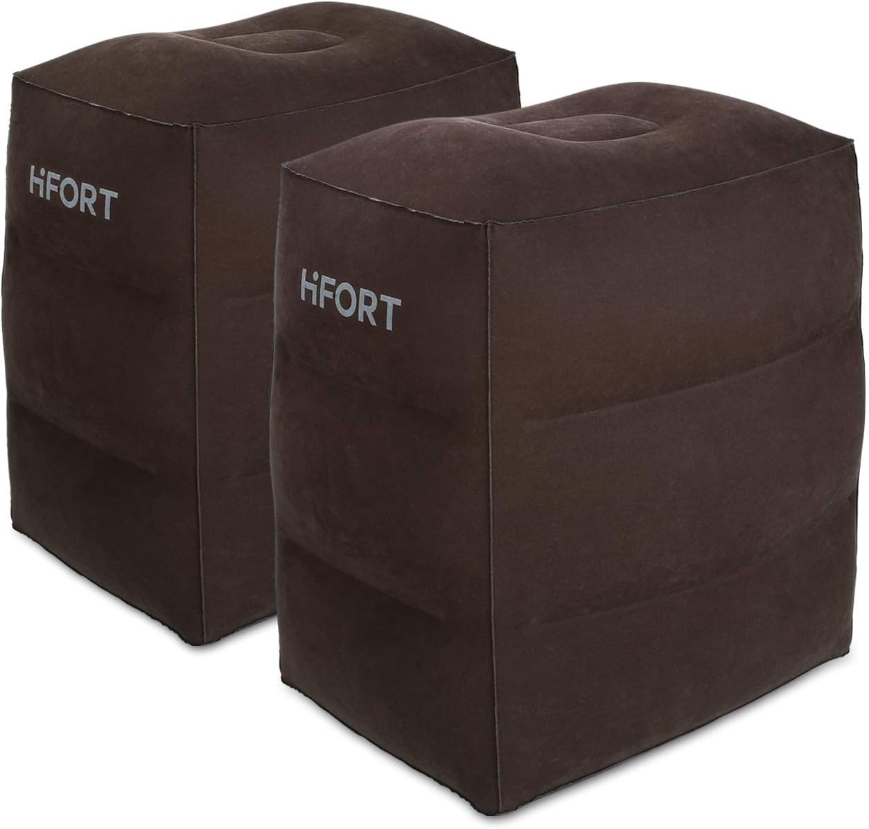 HIFORT 2 Pack Inflatable Foot Rest Pillow for Travel, Office ,Home,and Kids to Sleep on Long Airplanes Flights,with Sleep Mask and Noise Reduction Earplugs Included