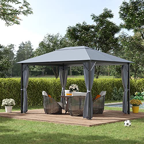 Outsunny 13' x 10' Outdoor Patio Gazebo Soft Top Canopy with PA Coated