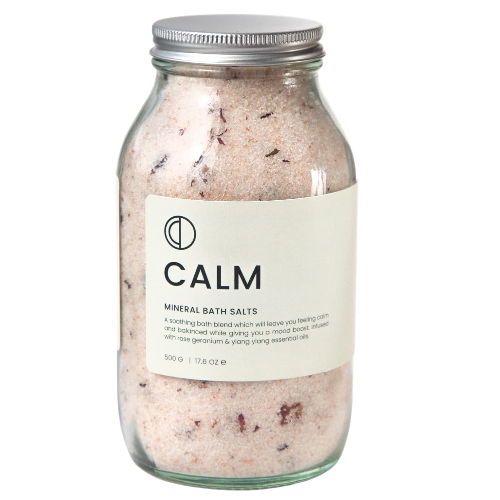 OCTŌ Calm Rose Geranium + Ylang Ylang | Mineral Bath Salts. Handmade in London with Himalayan Salts and Essential Oils. 500g