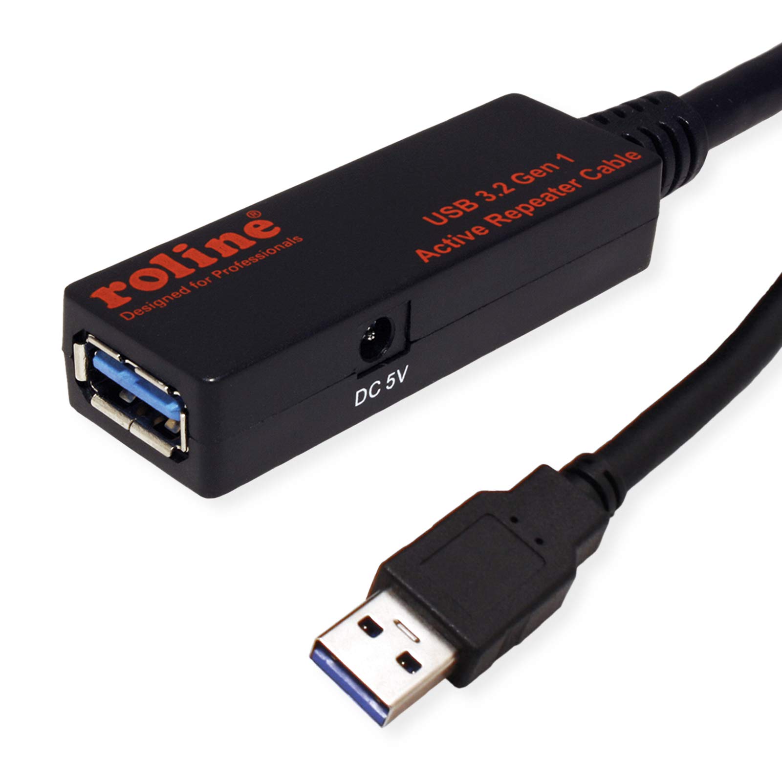 ROLINE USB Cable USB 3.2 Gen1 (USB 3.0 / USB 3.1 Gen1) USB-A Male, USB-A Female 10.00m Black 12