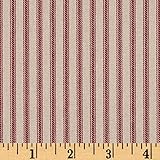 Magnolia Home Fashions Berlin Ticking Stripe Red Fabric By The Yard