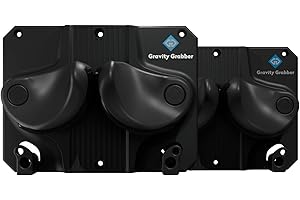 Gravity Grabber Ultimate Ski & Snowboard Wall Storage Rack - Fits any Ski or Snowboard - Save Your Rocker, Tips and Tails - Damage-free - 2x - Black