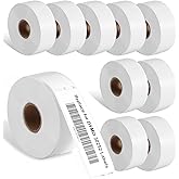 Compatible with Dymo LabelWriter 30252 (1-1/8" x 3-1/2") Address Label Maker Refills for 450, 450 Turbo, 4XL Desktop Printers, 28mm x 89mm Barcode/Address Labels, 350 Stickers/Roll, 10 Rolls