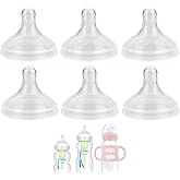Silicone Nipple for Dr. Brown's Natural Flow Level 3 Wide-Neck Baby Bottle, 6m+, Fast Flow, 6 Count